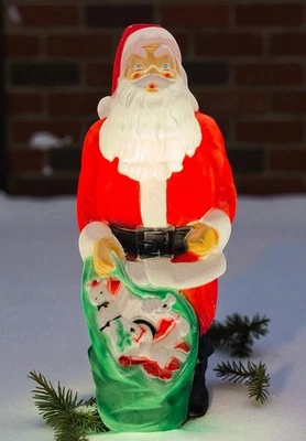Vintage Empire Santa Claus Blow Mold 46" Green Toy Sack Christmas Lighted - Image 1 of 4