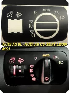 Interruptor Luz Auto AUDI A3 8L AUDI S3 8L SEAT Leon Mk1 Kit Pegatinas Stikers - Picture 1 of 7