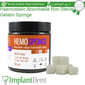 Hemosponja Dental Gelatina Absorbible Esponja No Estéril 50 un. Colágeno Odontológico - Imagen 1 de 4