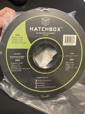 HATCHBOX ABS 3D Printer Filament, +/- 0.05 mm, 1 kg Spool, 3mm, GLOW IN THE DARK - Image 1 of 2