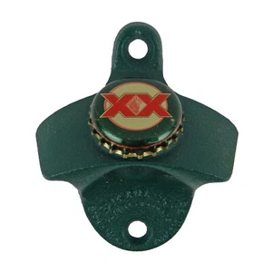 Green Dos Equis Beer Soda Bottle Opener Wall Mounted Powder Coated Cast Iron - Picture 1 of 5