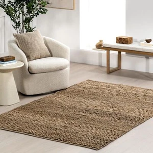 nuLOOM Paislee Solid 4x6 Area Rug for Dining Room, Neutral, Living Room etc... - Picture 1 of 9