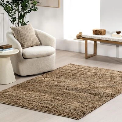 nuLOOM Paislee Solid 4x6 Area Rug for Dining Room, Neutral, Living Room etc... - Image 1 of 4