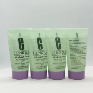 4 x Clinique All About Clean Liquid Facial Soap Mild - 1 oz / 30ml NEW - Picture 1 of 1