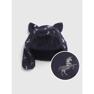 Baby Gap Toddler Unicorn Trapper Hat unisex boy girl blue toque covered ear warm - Picture 1 of 9