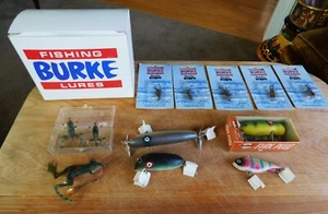 12 Vintage Burke Rubber Lures + Dealer's Box for Mayfly Nymphs - Picture 1 of 20