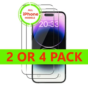 Tempered Glass Screen Protector for iPhone 15 14 13 12 11 XR X XS Pro Max Mini - Picture 1 of 10
