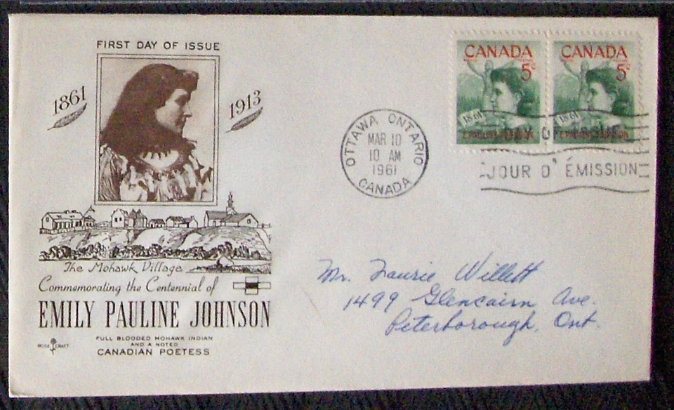 Canada  FDC EMILY PAULINE JOHNSON, 1961. - Image 1 of 1