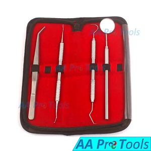 BASIC DENTAL INSTRUMENTS 4 PCS SET STAINLESS STEEL NEW PR-0054 - Picture 1 of 3