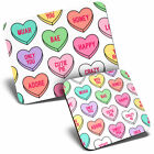 Mouse Mat & Coaster Set - Love Heart Sweets Pattern Retro  #45626