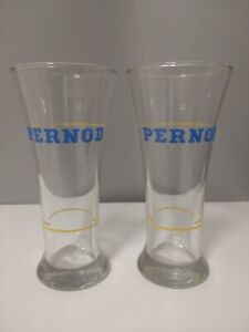 2 Pernod Sammeltgläser mit  Aufdruck & Strich 15x6,5cm, Longdrink, Glas