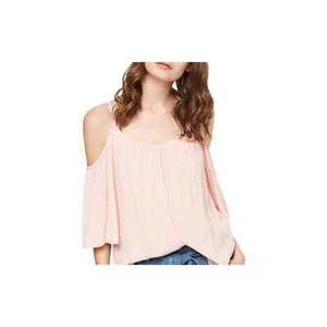 VINCE CAMUTO | COLD SHOULDER SPAGHETTI STRAP FLOWY BLUSH BLOUSE WOMEN'S SIZE XS - Picture 1 of 14