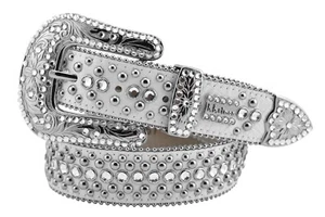 BB Simon Veronica Belt Clear Ice Crystal White Silver Rap 30 32 34 36 38 40 42 - Picture 1 of 6