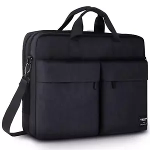 KINGSLONG 17.3" Laptop Case, 2WAY Shoulder Handbag, Black Computer Briefcase - Picture 1 of 8