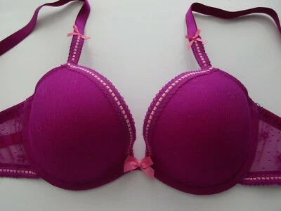 Sujetador Betsey Johnson 723605 'Daisy Mesh' Plunge UW fucsia 32DD $42 B250DD32FP   Foto 1 de 4