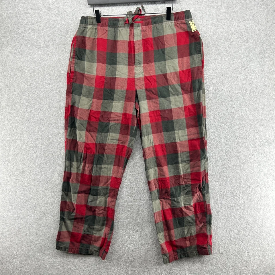 Pantalones de pijama Life Is Good para hombre talla grande rojo franela a cuadros salón Foto 1 de 4