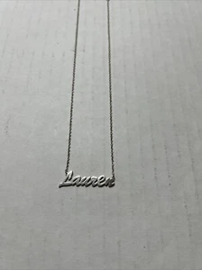 HERMOSO COLLAR CON NOMBRE PERSONALIZADO PLATA ESTERLINA 925 ~ “Lauren” - Imagen 1 de 9