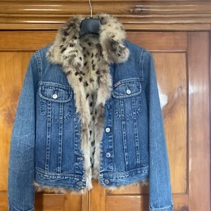 jeansjacke mit fell damen Gr 36 - Bild 1 von 5