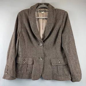 Eddie Bauer Blazer Damen Größe 16 Braun Tweed Classic Academia Old Money - Bild 1 von 12