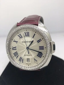 Cartier Cle Weißgold Diamant Blende Automatisch Damen Uhr WJCL0011 Brandneu - Picture 1 of 9