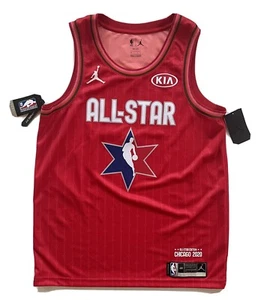 LeBRON JAMES LOS ANGELES LAKERS JORDAN ALL-STAR GAME RED SWINGMAN JERSEY LARGE - Picture 1 of 4