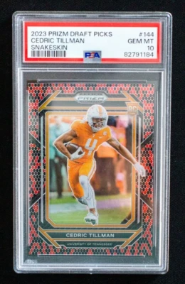 2023 Panini Prizm Draft - Cedric Tillman - Rookie Snakeskin Prizm SP PSA 10 Gem - Image 1 of 2