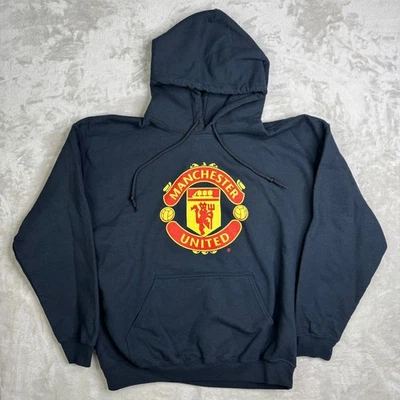 Manchester United Hoodie Mens L Black Soccer Futbol Football Club FC Sports - Image 1 of 4