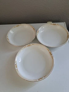 Epiag czechoslovakia china gold trim 6525, Coupe Soup Bowls Set Of 3 - Bild 1 von 4