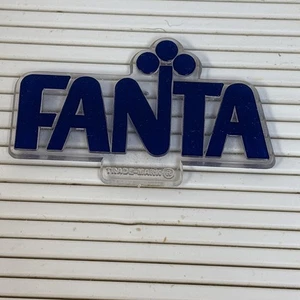 Vintage FANTA Soda Blue 3.25” Menu Board LOGO Sign Theater RARE! Tabs Intact - Picture 1 of 10