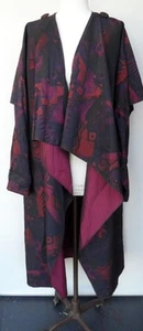 Vintage 90s Maralyce Ferree Lagenlook Boho Taffeta Duster Opera Coat Wrap XXL - Picture 1 of 10