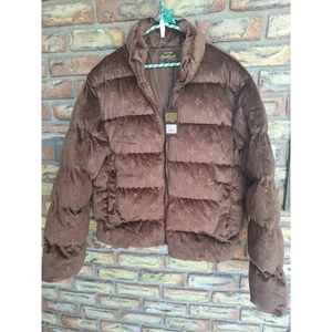 Maison Article Brown Velour Puffer Jacket Mens Size Large - NWT LOOK AT PICS! - Picture 1 of 10