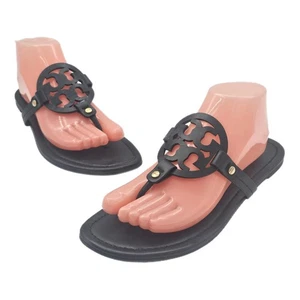 Tory Burch Miller Sandale schwarz Leder Größe 10 UVP 199 $ - Bild 1 von 13