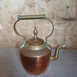 Kettle Copper & Brass Victorian Style / Tea Coffee Pot Vintage. Small - Picture 1 of 11