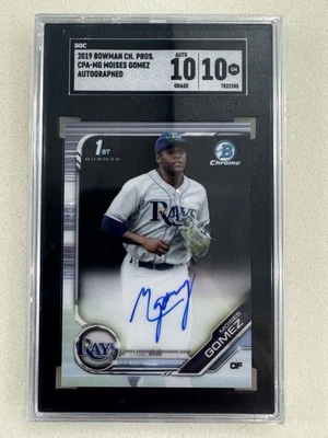 2019 Bowman Chrome Prospects Autographs Moises Gomez #CPA-MG SGC 10|10 GEM MINT - Image 1 of 2