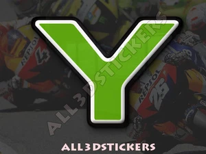 Pegatina Letra Y 3D Color Verde Tamaño 50mm - Picture 1 of 1