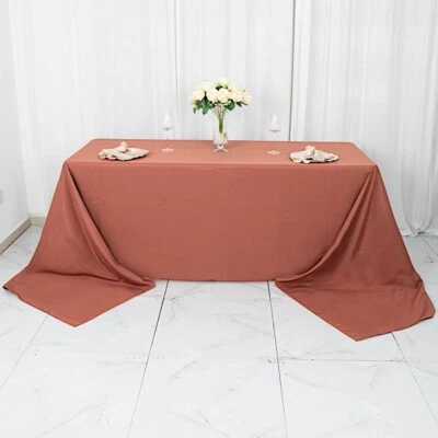 90x156-Inch RECTANGULAR High Quality Polyester Tablecloths Restaurant Catering - Image 1 of 2