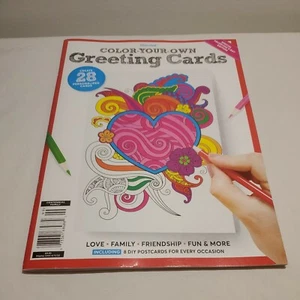 Color-Your-Own Greeting Cards Magazine 2022 Valentine's Day Edition 28 Cards - Picture 1 of 10