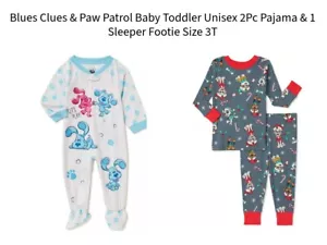 Blues Clues & Paw Patrol Baby Kleinkind Unisex 2-teiliger Pyjama & 1 Schlafanzug Footie Gr. 3T - Bild 1 von 6