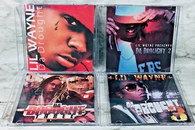 LIL WAYNE - DA DROUGHT (1 2 3) 4 DISC COLLECTION LOT (PROMO) MIXTAPE MIX CD LOT! Foto 1 de 4