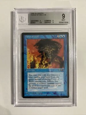 Force Of Will Alliances Rare MTG Beckett Graded BGS 9 Mint 9596 - Image 1 of 2
