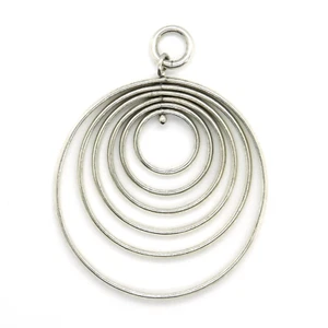 Colgante oscilante moderno de aro círculos concéntricos de plata esterlina 925 - Imagen 1 de 5