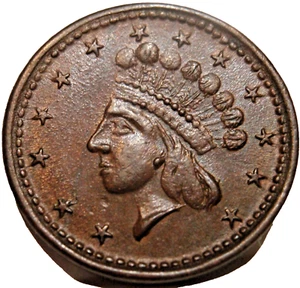 1864 Gettone Guerra Civile Principessa Indiana/Unione Per Sempre Stelle F-51/342a Alto Grado - Foto 1 di 5