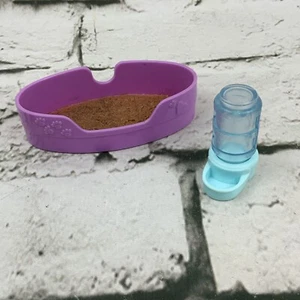 Barbie Pet Bed & Water Dispenser Pink Blue 1” - 3” - Picture 1 of 5