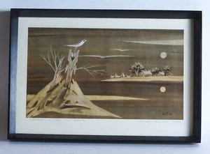 Museum Art Painting Signed Island Landscape Bird Dated 1991 - Picture 1 of 11