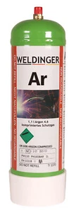 Argon 4.6 Einwegflasche 1 Liter 110 bar 110 Liter Argon - Gasflasche Schweißgas - Bild 1 von 1