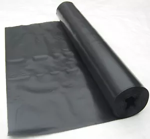 100 METRE X 2 METRE BLACK POLYTHENE PLASTIC SHEETING/ SHEET 100 MICRON 400 GAUGE - Picture 1 of 1