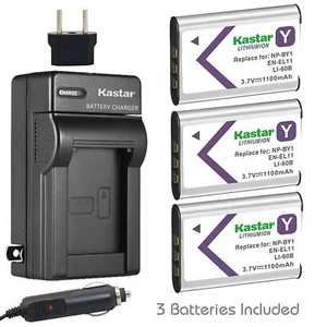 NP-BY1 EN-EL11 LI-60B Battery & Travel Charger for Nikon Coolpix S550 560 - Picture 1 of 7