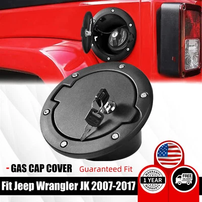 Tampa de porta tampa de gás enchimento de combustível bloqueio para Jeep Wrangler JK 2/4 portas 2007-2017 - Imagem 1 de 4