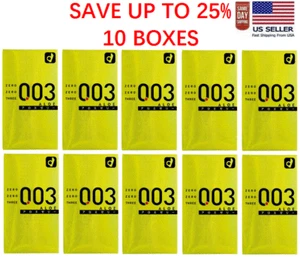 Okamoto 003 aloe jelly condoms 0.03mm ultra thin 10pcs(10 BOXES) - US Seller - Picture 1 of 8