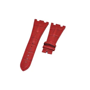 28mm Red Leather Watch Strap For Audemars Piguet Royal Oak Offshore Deployant - Picture 1 of 6